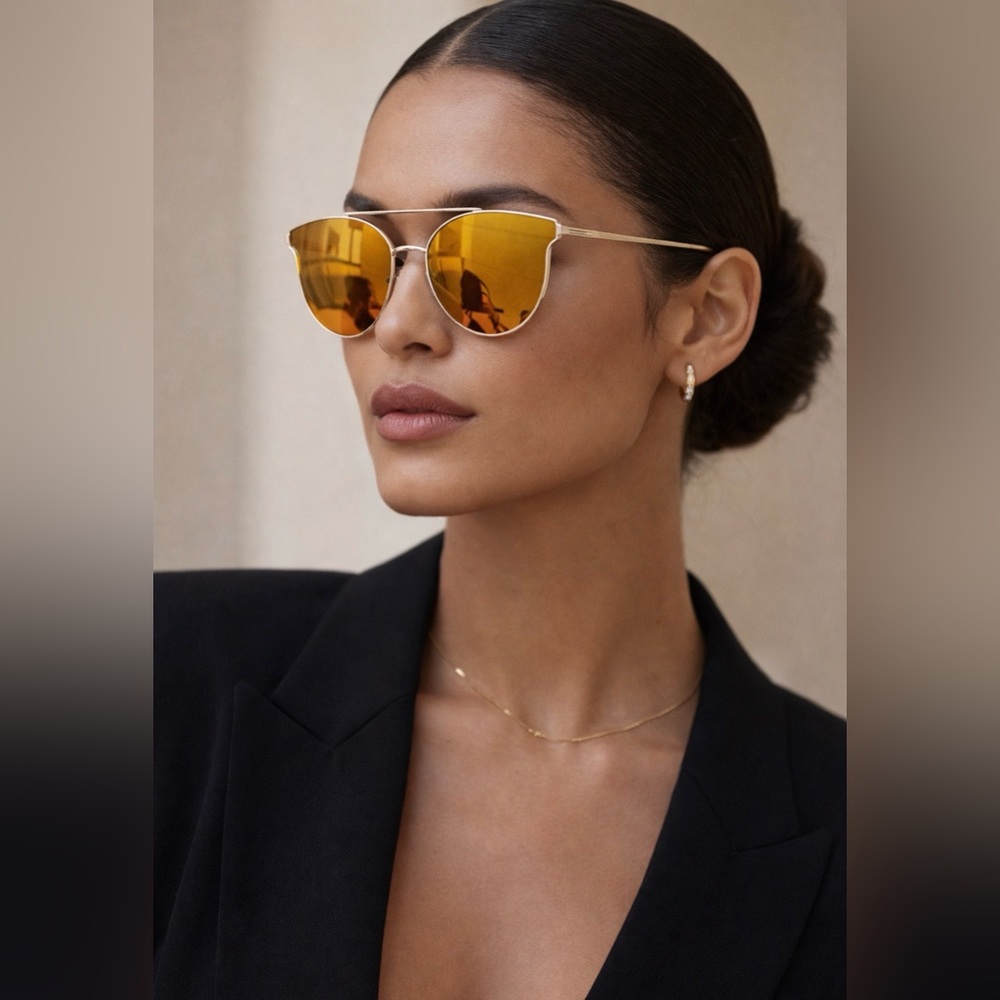 Prive Revaux Women's Black Sunglasses with Gold Lenses